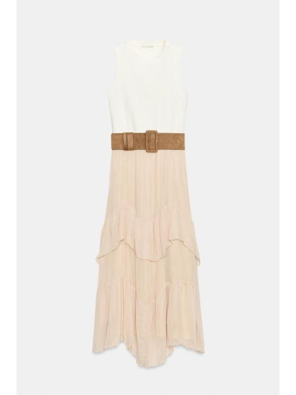 ZARA COMBINED MIDI BELTED DRESS 5029/174/046